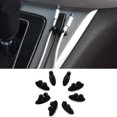 Car Fixing Cable Management Sticker Adhesive USB Clip 8 PCS