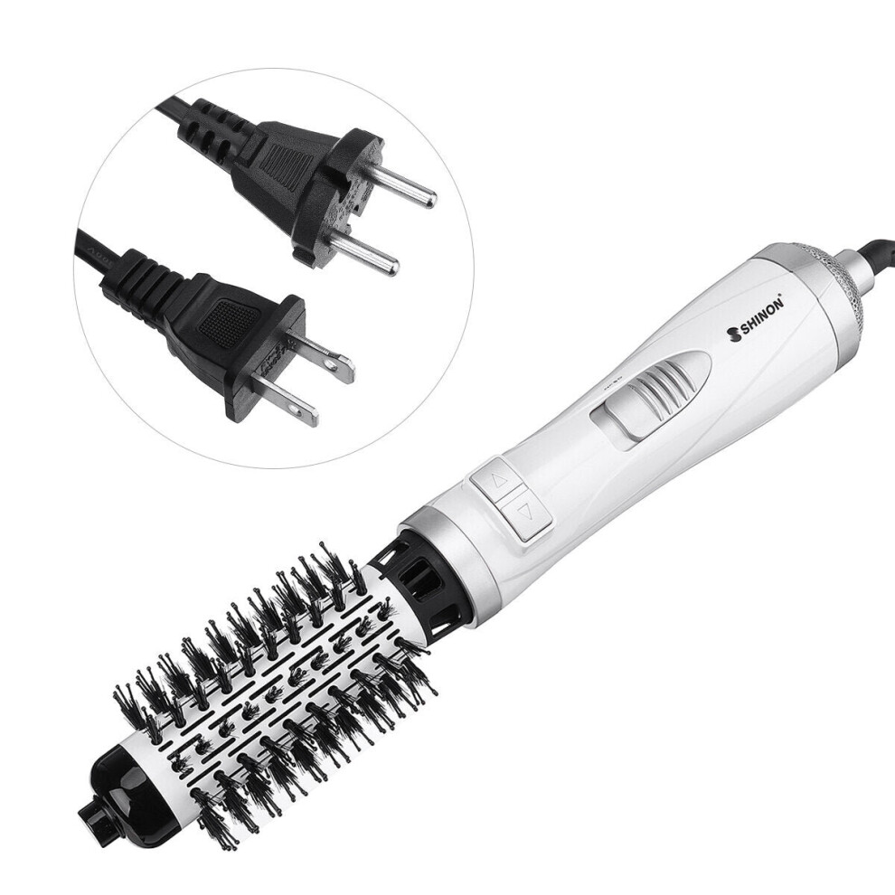 (EU Plug) One-Step Hair Dryer Volumizer Hot Air Brush 2-in-1 Hair Dryer Brush Styler for Straightening Curling Salon Negative Ion Brush