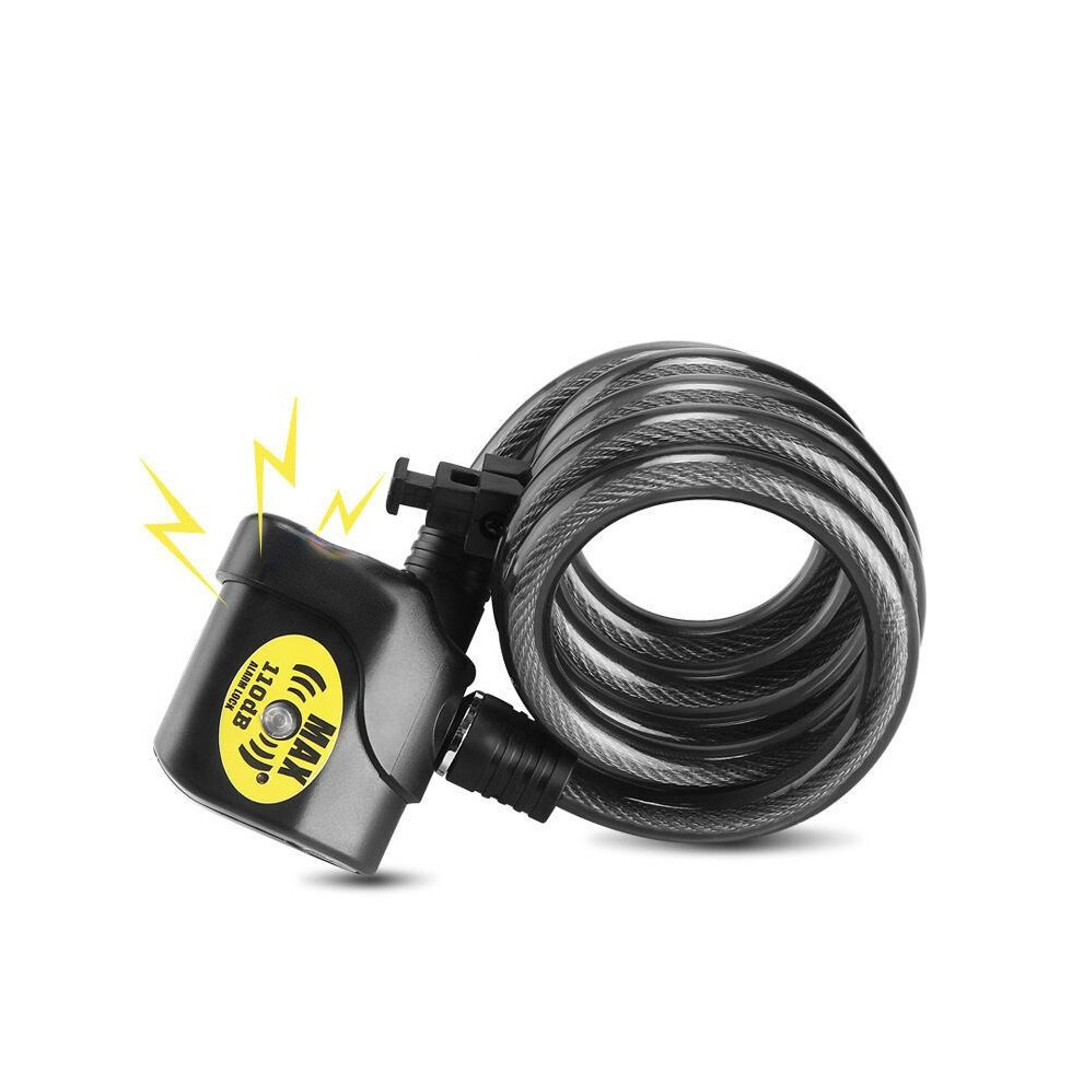 12mm Alarm System Security Bike Lock Cable Lock Waterproof Bicycle Cycling Motorcycle
