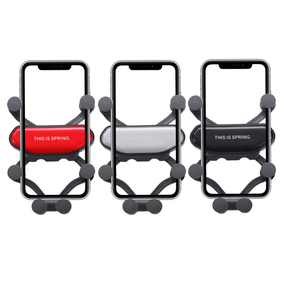 (Red) New Gravity Linkage Air Vent Car Phone Holder 360 Degree Rotation Red 3654657551988