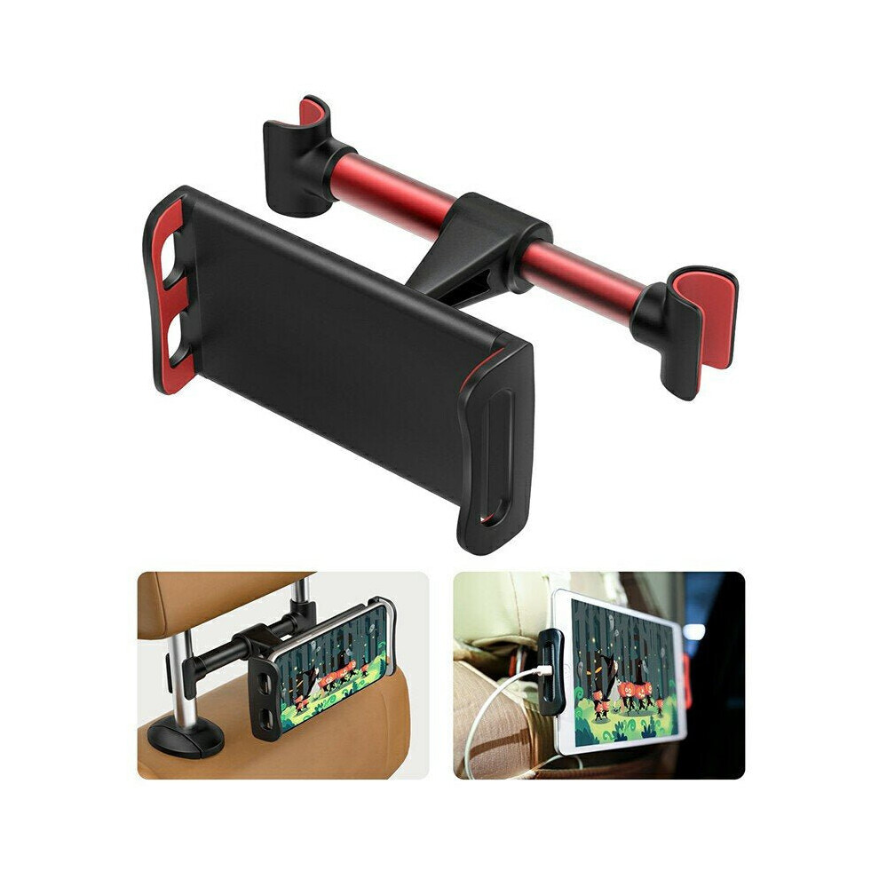 (Red) Car Phone Tablet Holder Headrest Mount Adjustable For 4-11 Inch