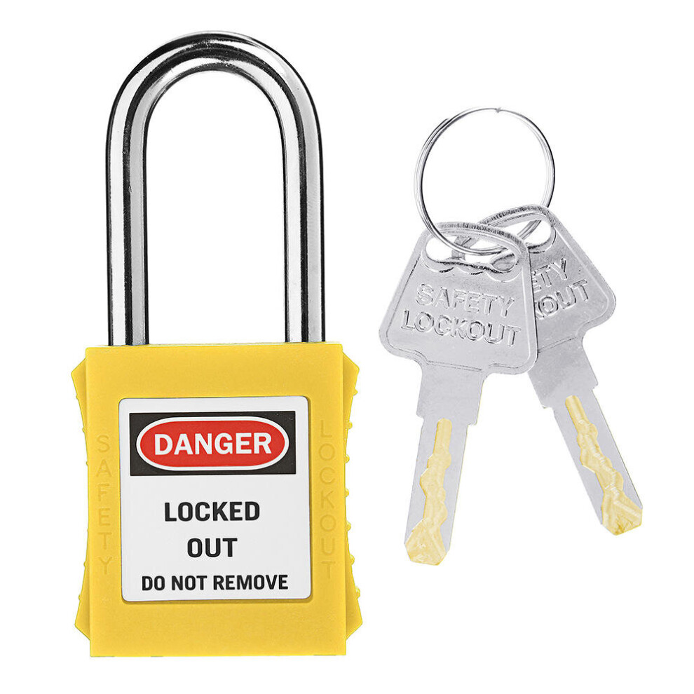 (Yellow) 38mm Keyed-Alike Message Padlock Sets ABS Steel Lock Plastic Security Industry Padlock