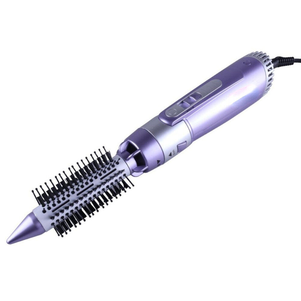 (Purple, EU) Multifunctional Electric Hair Straightener Hairdryer Curling Iron Four-In-One Warm-Air Comb