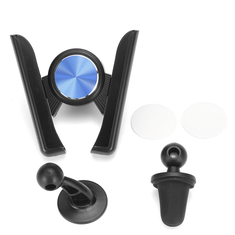 (Blue) Car Air Vent/ Dashboard Mobile Phone Holder Multifunctional 360 Rotation Gravity Linkage Blue 3654657938154