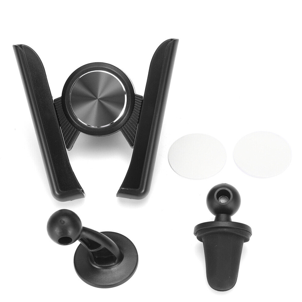 (Black) Car Air Vent/ Dashboard Mobile Phone Holder Multifunctional 360 Rotation Gravity Linkage Black 3654657569228