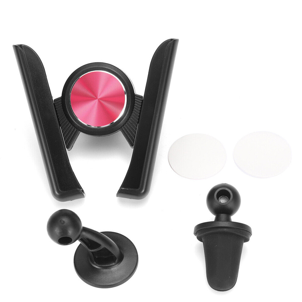 (Red) Car Air Vent/ Dashboard Mobile Phone Holder Multifunctional 360 Rotation Gravity Linkage Red 3654657938161