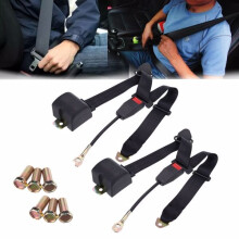3 Point Inertia Seat Belt Kit Car Truck Adjustable Safety Belts Universal 2 SET