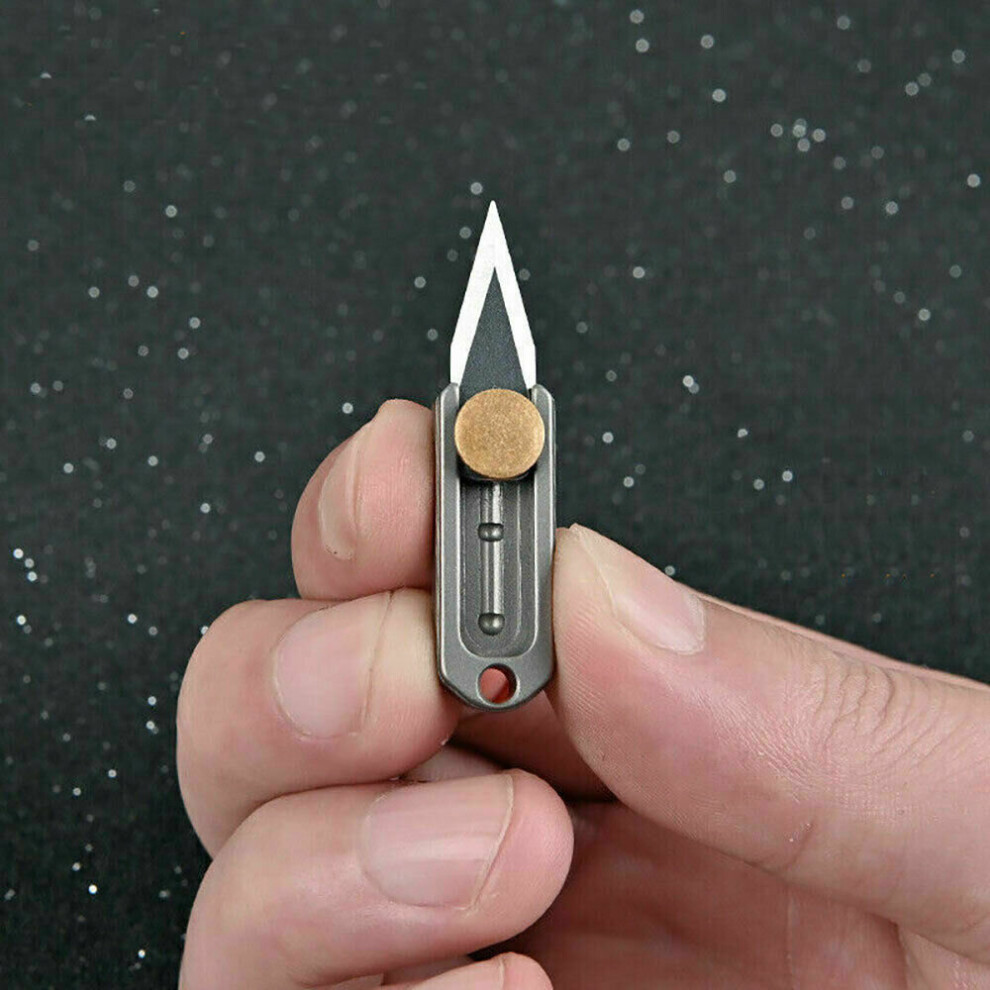 Titanium Brass mini Knife Blade EDC TOOL Survival Key Chain Pendant