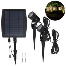 2X Solar Spot Lights Waterproof Spot Lights Wall Outdoor Garden Lamp