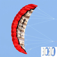 Enorme 2,5m Dual Line Parafoil Parachute Stunt Sport Strand Buitenspeelgoed RED Vlieger