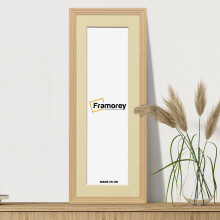 (Oak With Ivory Mount, 12x8" Pic (16x12" Frame)) Panoramic Size Oak Picture Frame / Step Style Wall Art Frame / Handmade Wooden Effect Photo Frames With Multicolored Mount