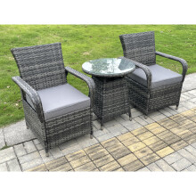 (small dining table+2chairs, without covers) Dark Grey Rattan Garden Furniture Dining Sets
