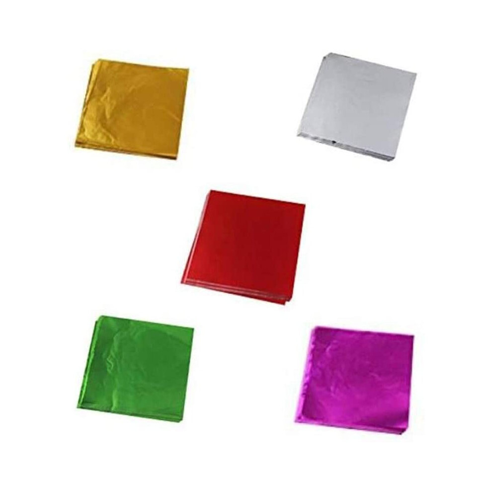 500 Pieces 5 Colors Chocolate Sweets Foil Wrappers for Packaging Chocolate Candy