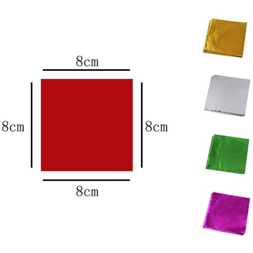 500 Pieces 5 Colors Chocolate Sweets Foil Wrappers for Packaging Chocolate Candy 1