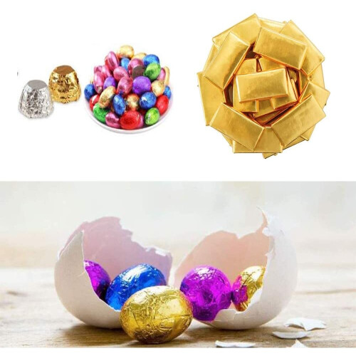 500 Pieces 5 Colors Chocolate Sweets Foil Wrappers for Packaging Chocolate Candy 2