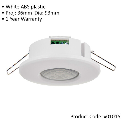 Loops Recessed Ceiling PIR Sensor - 360 Degree Detection - 8 Metre Range 1