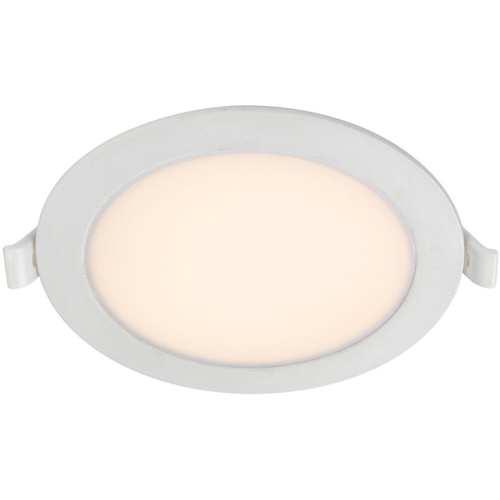 Backlit Recessed Ceiling Downlight - 8W CCT LED - Integrated Control Gear