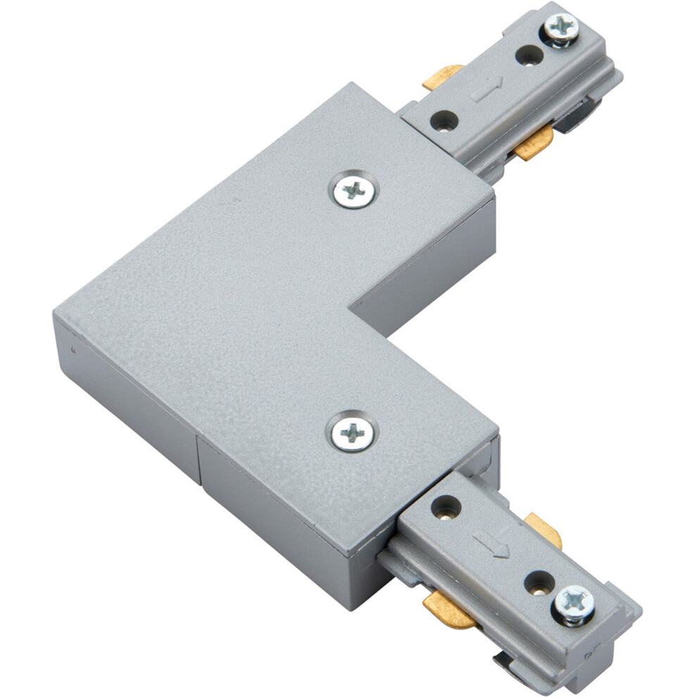 Commercial Track Light L Corner Connector - 107mm x 107mm - Silver
