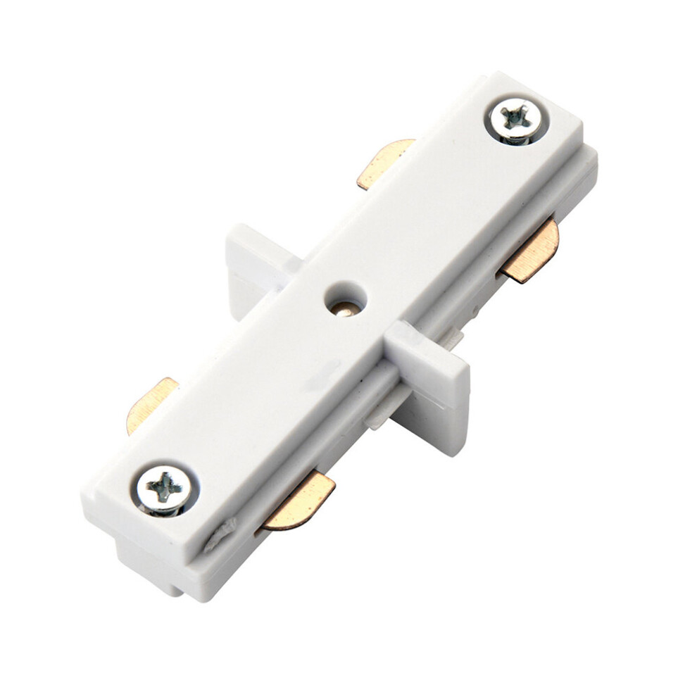 Commercial Track Light Internal Connector - 79mm Length - White ABS Rail System