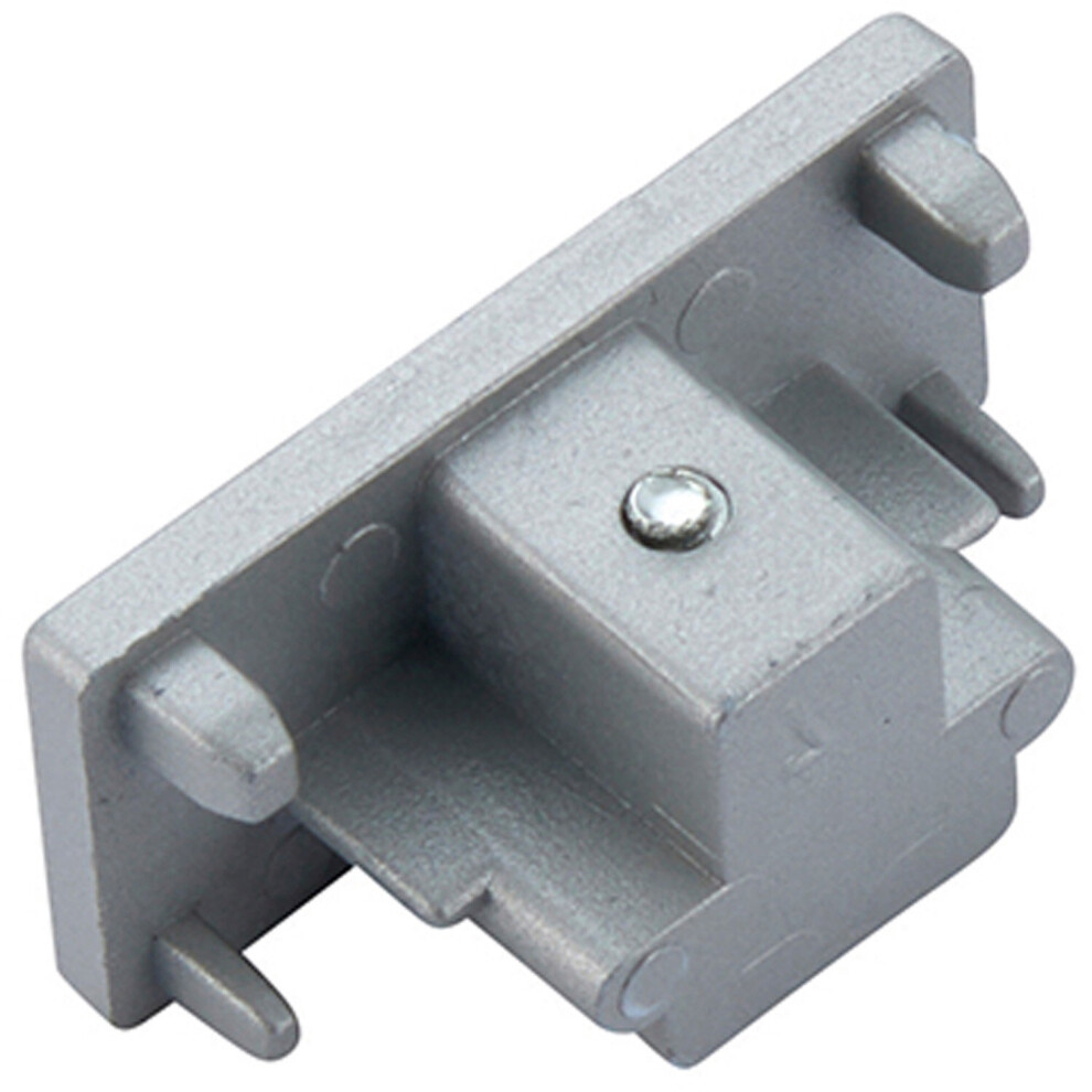 Loops Commercial Track Dead End Connector - Single Circuit - Light/Silver