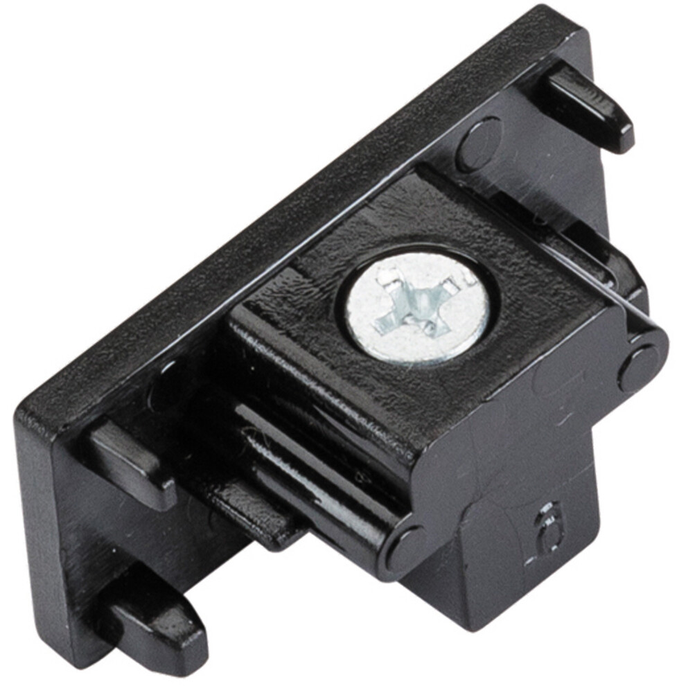 Commercial Track Light Dead End Connector - Single Circuit - Black Pc Rail System