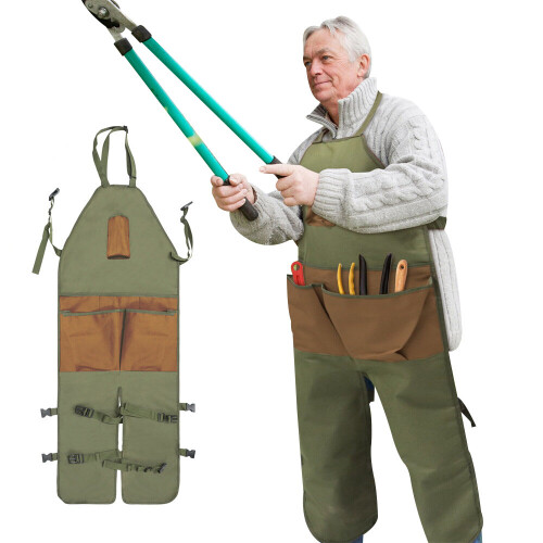 Garden Apron Split Leg with 6 Pockets 600D Oxford Cloth