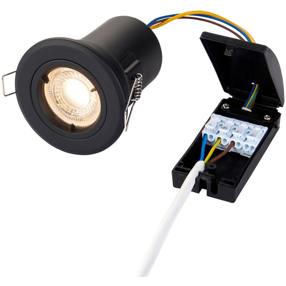 Fire Rated Recessed Ceiling Downlight - 50W GU10 - Fixed - Matt Black