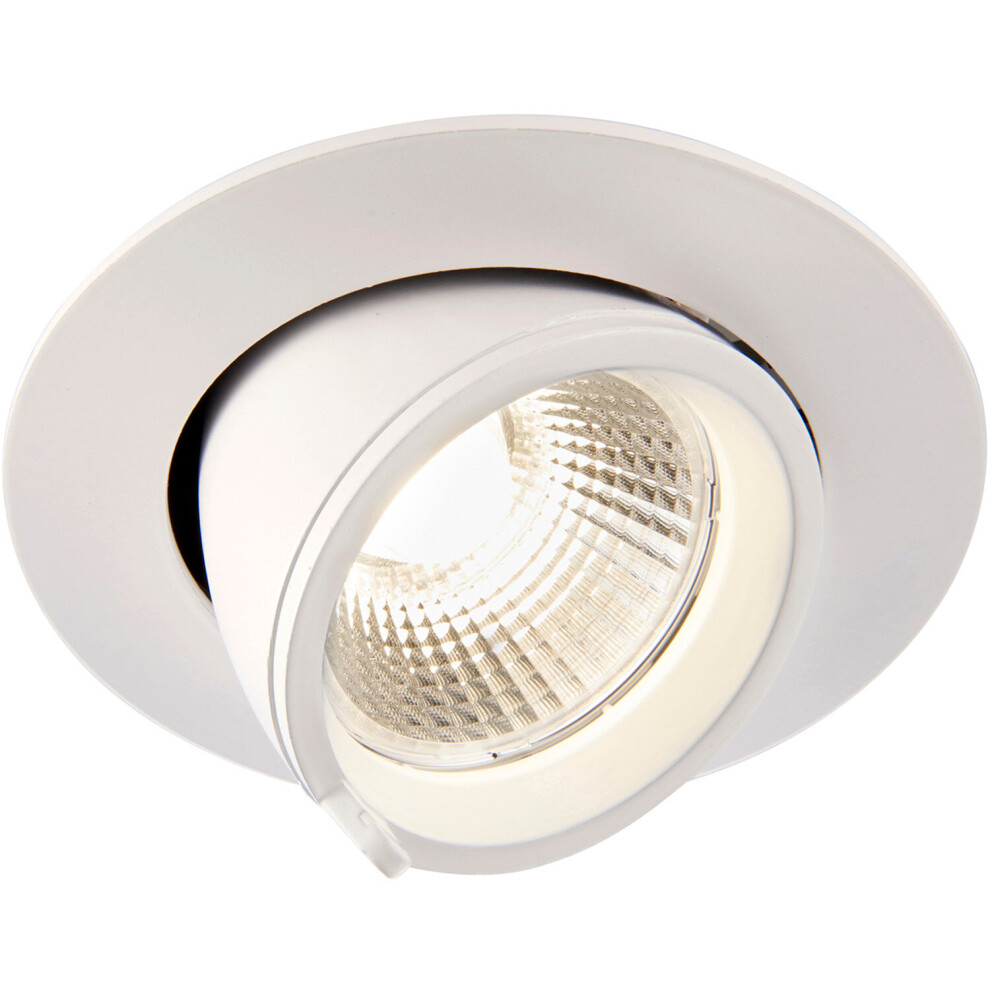 Fully Adjustable Ceiling Downlight - 15W Cool White LED - Matt White