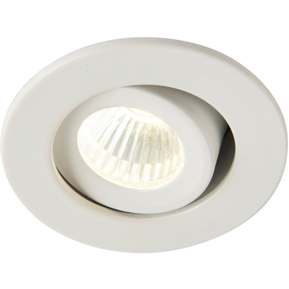 Micro Adjustable Recessed Ceiling Downlight - 4W Cool White LED - Matt White