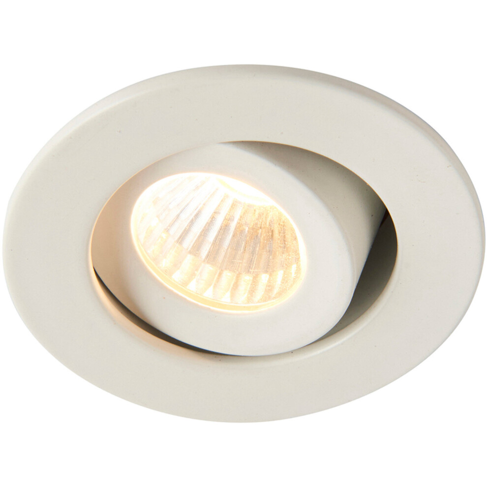 Micro Adjustable Ceiling Downlight - 4W Warm White LED - Matt White