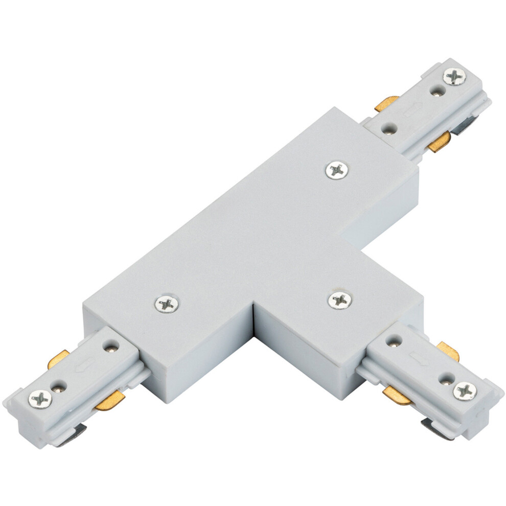 Commercial Track Lighting T-Connector - 180mm x 107mm - White Pc Rail System