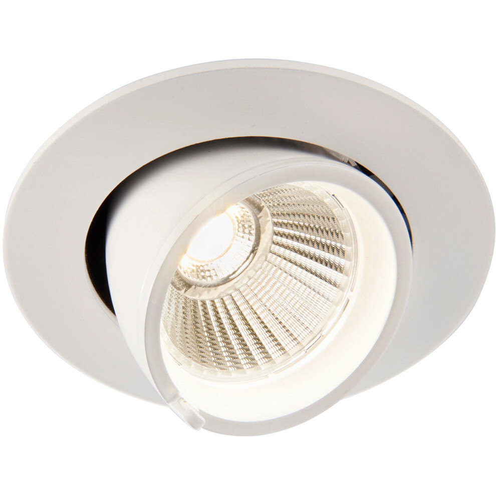 Fully Adjustable Ceiling Downlight - 9W Cool White LED - Matt White