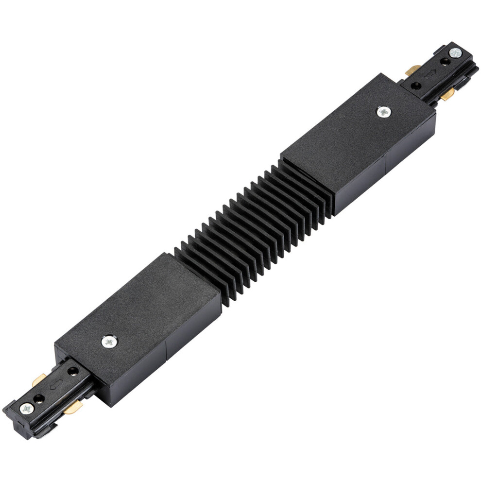 Commercial Track Light Flexible Connector - 300mm Length - Black Pc