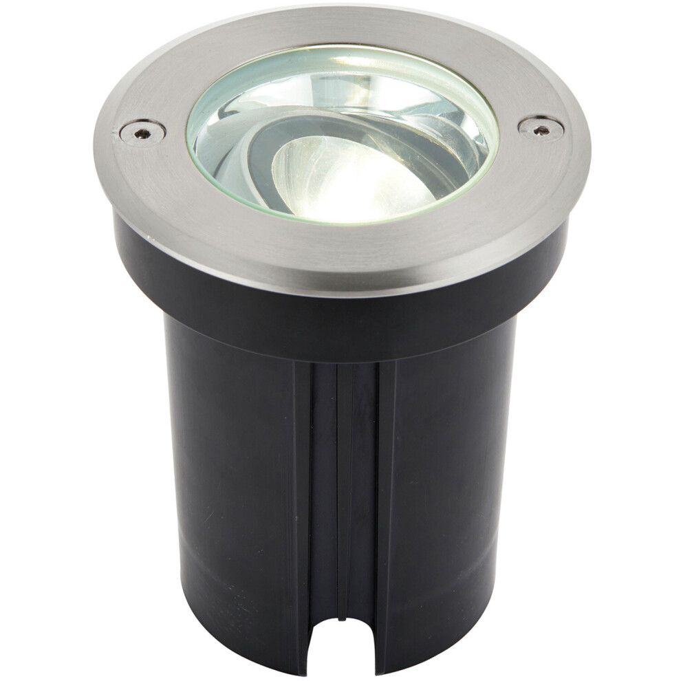 Stainless Steel IP67 Ground Light - 6W Cool White LED - Tilting Head