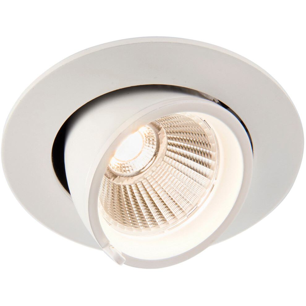 Fully Adjustable Ceiling Downlight - 9W Warm White LED - Matt White