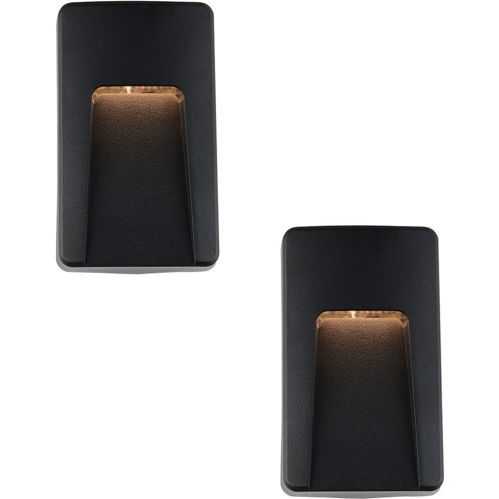 Loops 2 Pack Vertical Outdoor Pathway Guide Light - Indirect Cct Led - Black Abs