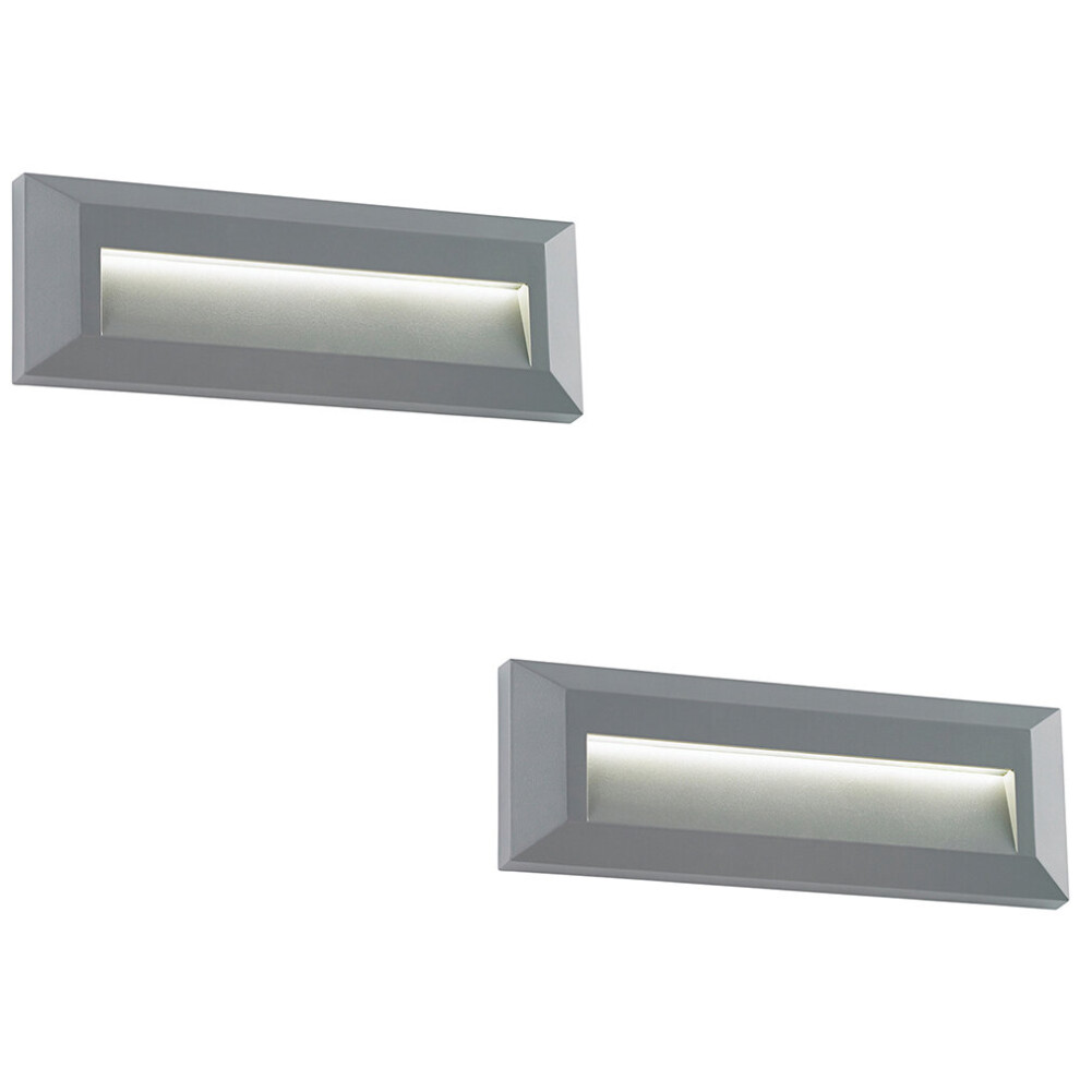  - 2 Pack Outdoor Pathway Guide LightIndirect 2W Warm White LedGray Abs - Image 3