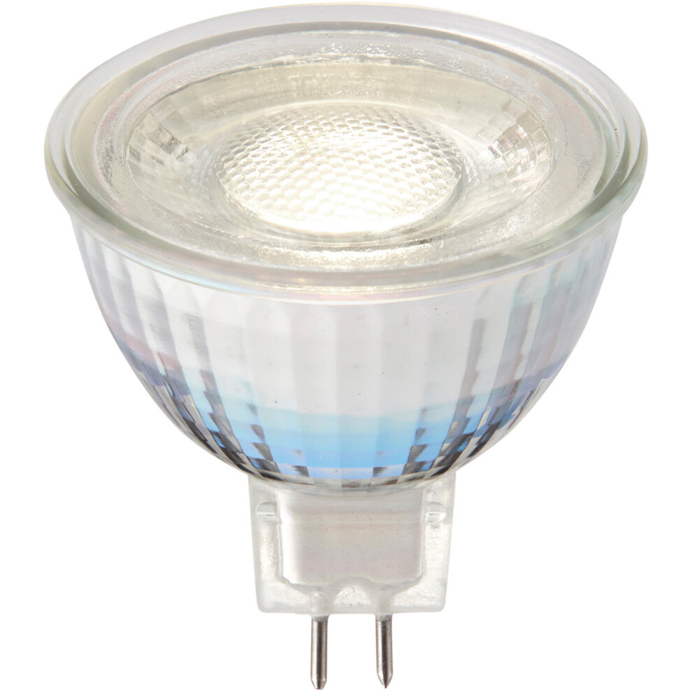 7W MR16 LED GU5.3 Bulb - 4000k Cool White Temp - Clear Glass LED Lamp