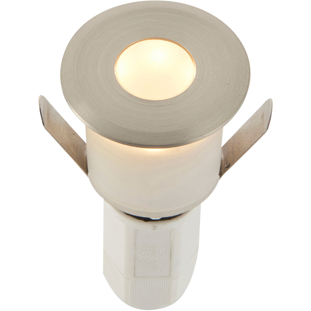 Loops Recessed Decking Ip67 Guide - 1.2W Warm Led - Satin Nickel Light/White