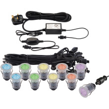 Recessed Decking IP67 Smart Guide Light Kit - 10 x 0.75W RGB LEDs
