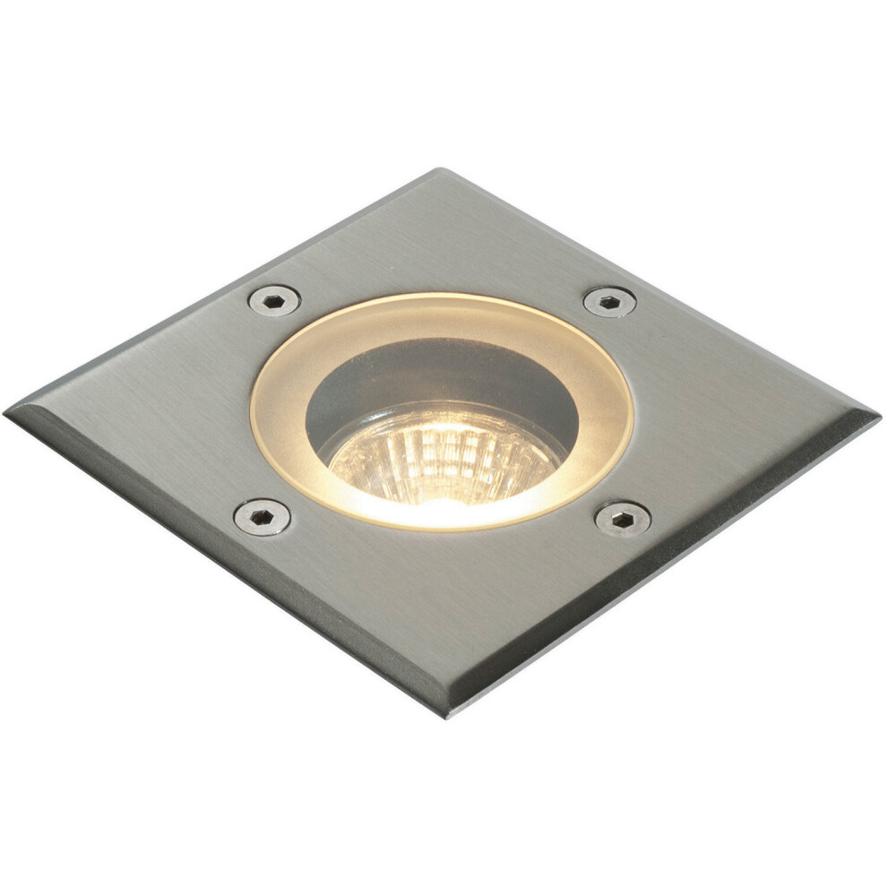 Marine Grade IP65 Square Ground Light - 50W GU10 Reflector  - Stainless Steel