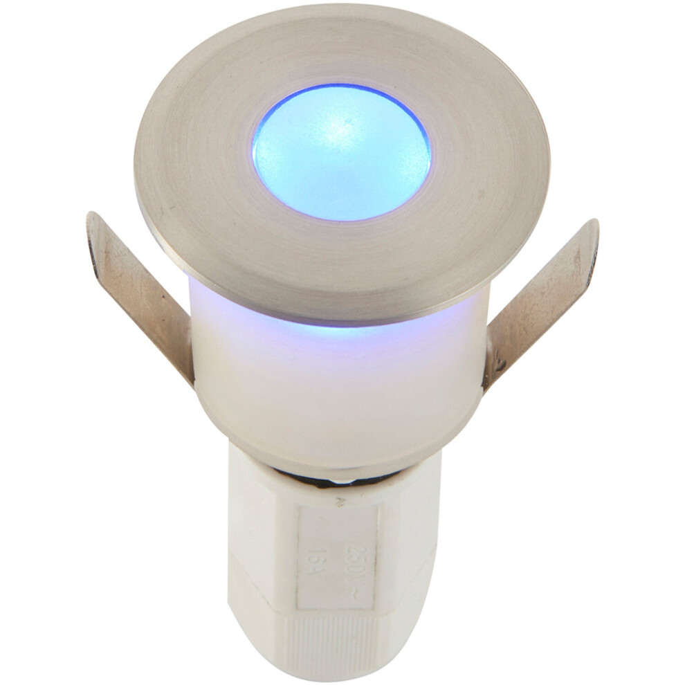 Loops Recessed Decking Ip67 Guide - 1.2W Led - Satin Nickel Light/Blue