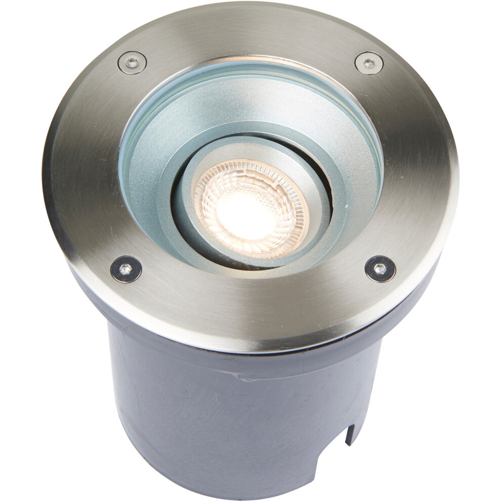 Loops Recessed Outdoor Ip67 Round Ground - 50W Gu10 - Stainless Steel Light