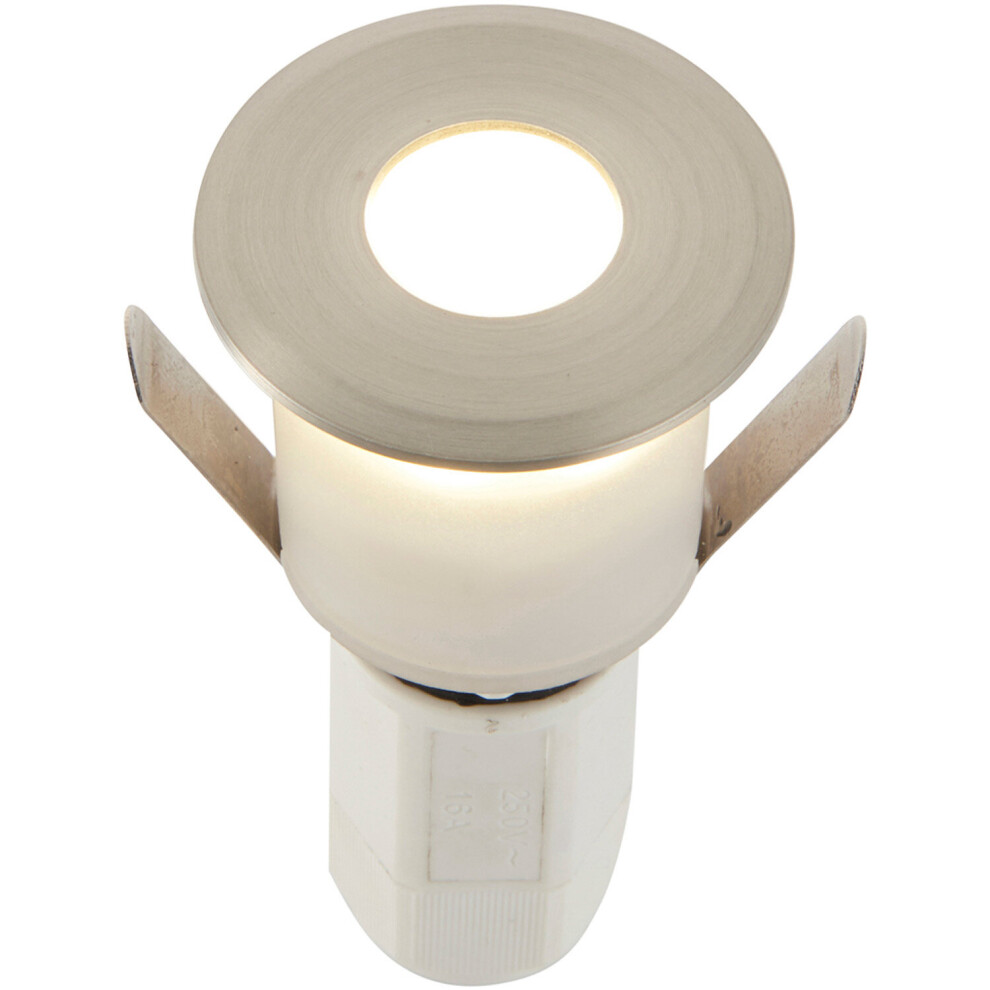 Recessed Decking IP67 Guide Light - 1.2W Cool White LED - Satin Nickel