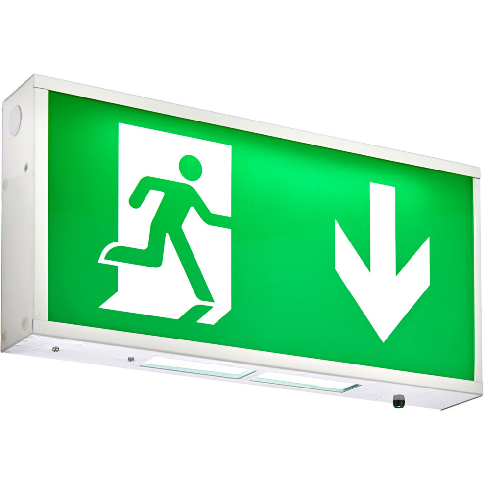 Emergency Exit Box Light Sign - 1.5W Daylight White LED - Maintained