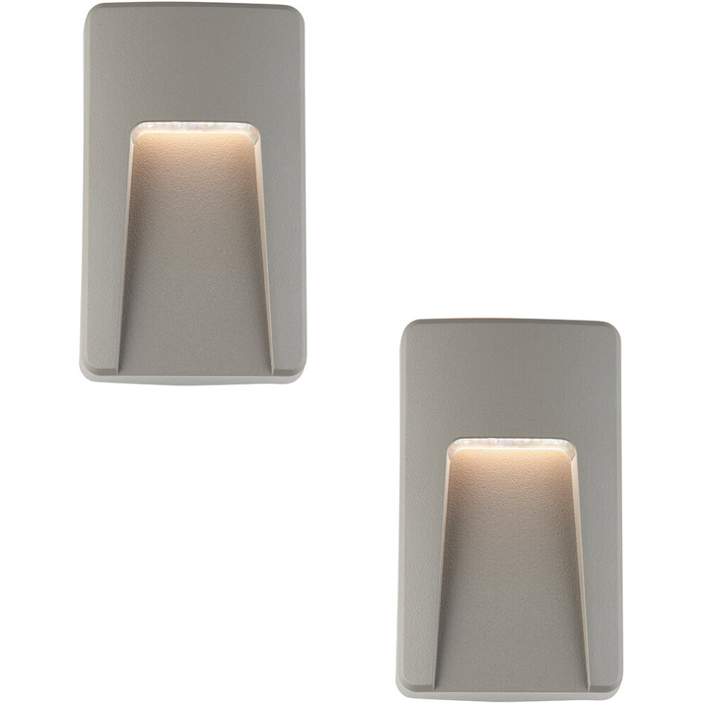 Loops 2 Pack Vertical Outdoor Pathway Guide Light - Indirect Cct Led - Grey Abs
