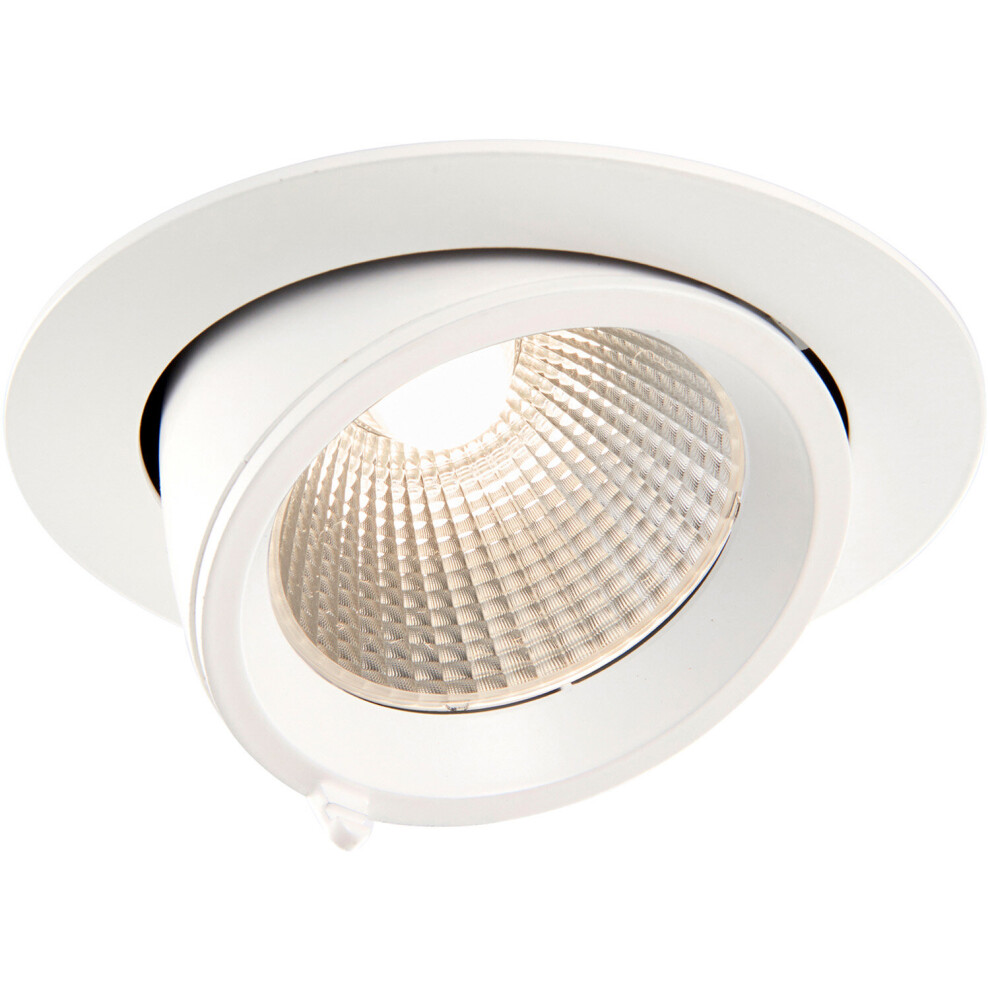 Fully Adjustable Ceiling Downlight - 30W Warm White LED - Matt White