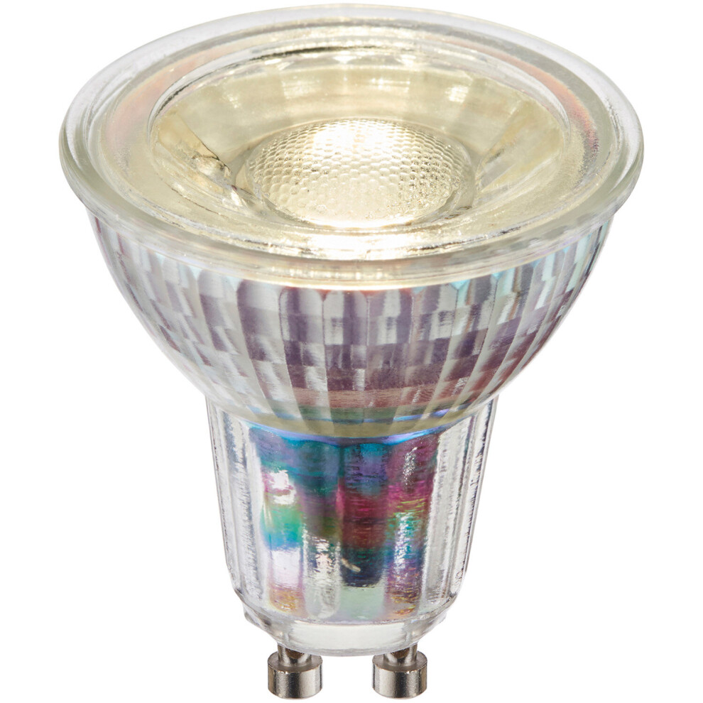 5.5W GU10 LED Bulb - Cool White - Dimmable Light Bulb - Clear Glass