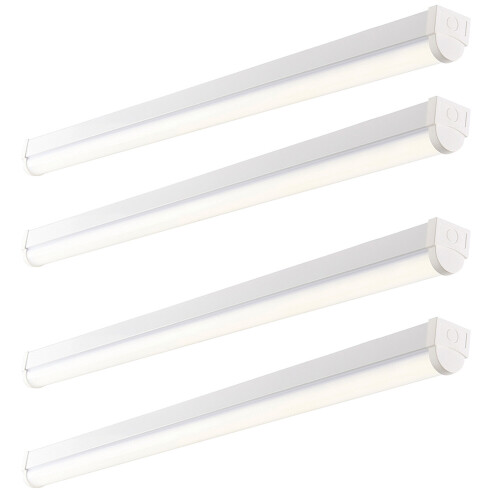 Loops 2 PK 4ft High Lumen Emergency Batten Light - 42.5W Cool White LED - Gloss White