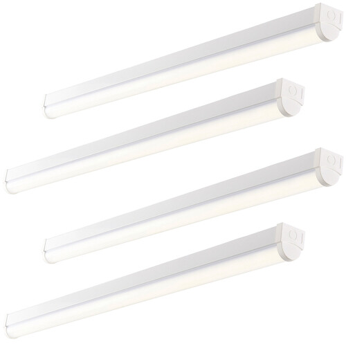 Loops 2 PK 5ft High Lumen Emergency Batten Light - 65.5W Cool White LED - Gloss White